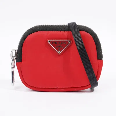 Shop Prada Pouch With Strap Nylon In Red