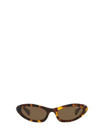 Shop Miu Miu Eyewear Sunglasses In Honey Havana