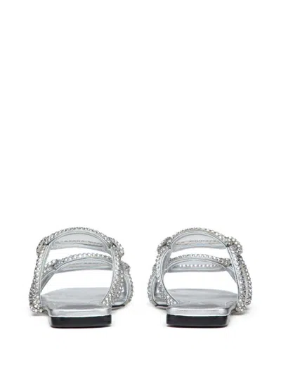 Shop Valentino Garavani Slippers In Silver