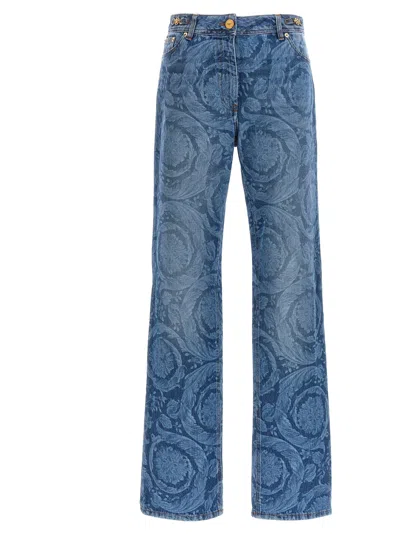 Shop Versace Barocco Jeans In Blue