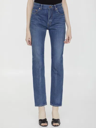 Shop Saint Laurent Cindy Jeans In Light Blue