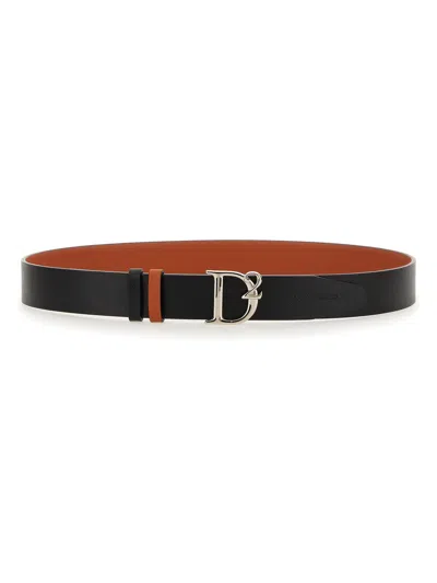 Shop Dsquared2 Reversible Belt With Logo In Nero