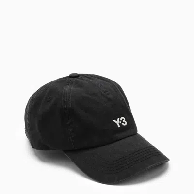 Shop Y-3 Black Baseball Cap With Logo