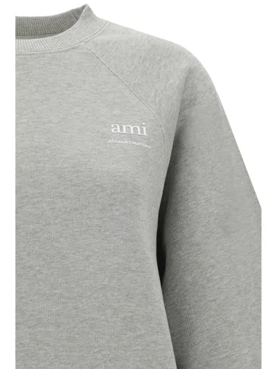Shop Ami Alexandre Mattiussi Ami Paris Sweatshirts In Heather Ash Grey