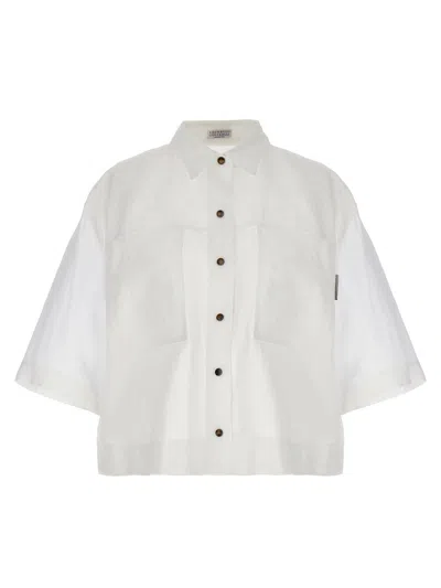 Shop Brunello Cucinelli Semi-sheer Shirt In White