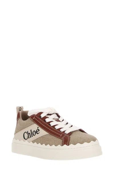 Shop Chloé Lauren Sneaker In Beige