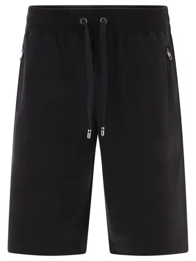 Shop Dolce & Gabbana Jersey Shorts With Logo Tag In Black