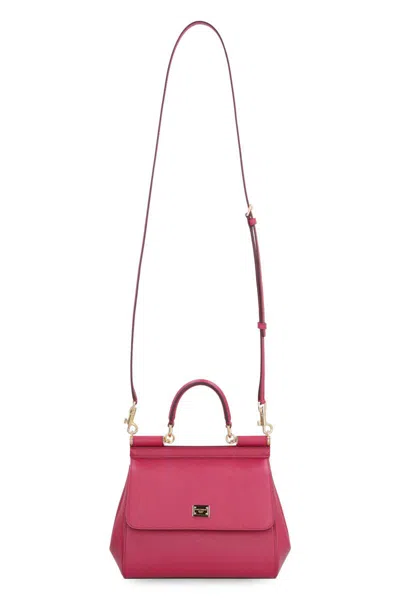 Shop Dolce & Gabbana Sicily Leather Handbag In Pink