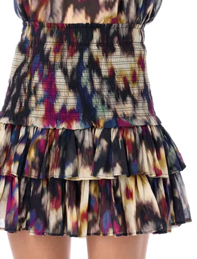 Shop Isabel Marant Étoile Naomi Skirt In Ocra Black Flower