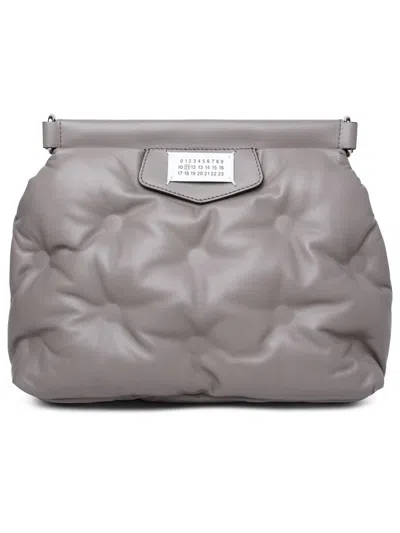 Shop Maison Margiela 'glam Slam' Taupe Nappa Leather Crossbody Bag In Grey