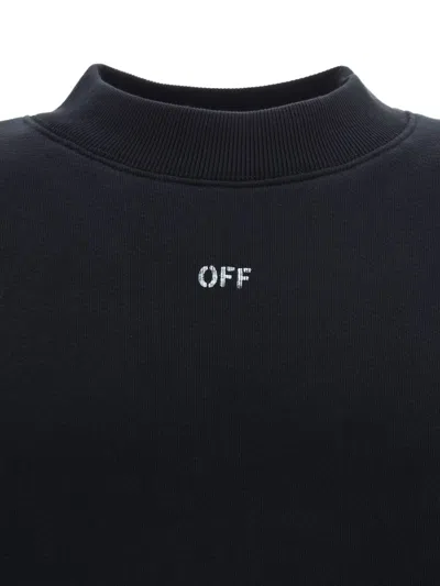 Shop Off-white Black And White Cotton Logo Sweatshirt In Black&white