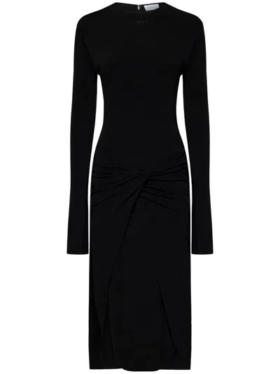 Shop Off-white Twist Dress In Black