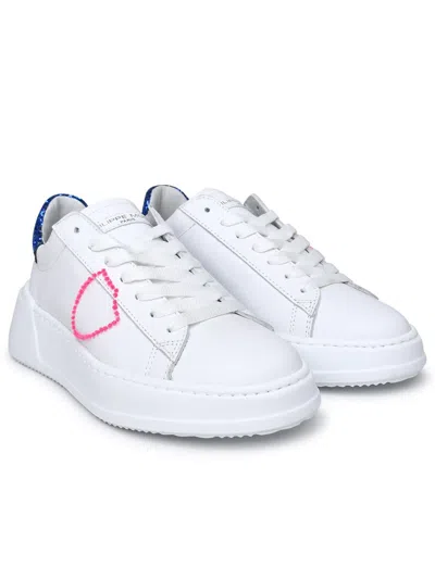 Shop Philippe Model Tres Temple White Leather Sneakers