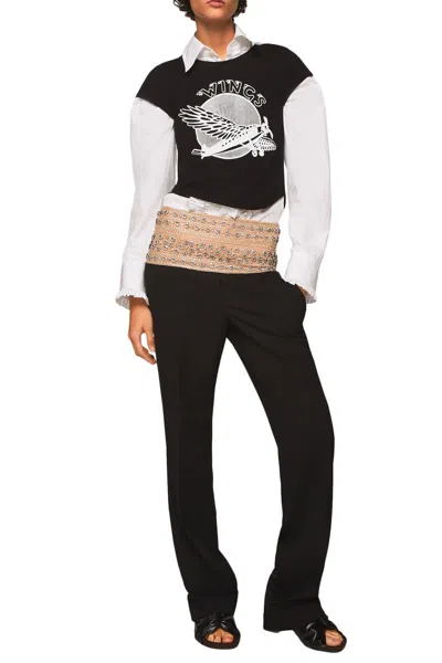 Stella Mccartney Smoking Pants With Crystals In Black