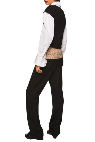 Stella Mccartney Smoking Pants With Crystals In Black