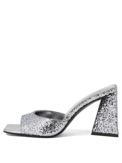 Shop Attico The  "mini Devon" Sandals In Silver