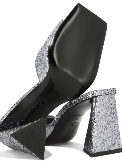 Shop Attico The  "mini Devon" Sandals In Silver