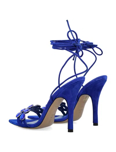 Shop Attico The  Grid Sandals In Electric Blue