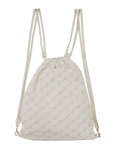 Shop Stella Mccartney Drawstring Backpack In Bianco