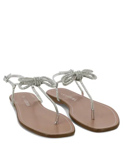 Shop Aquazzura "capri Nights" Sandals In Silver