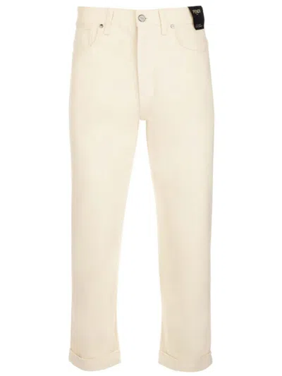 Shop Fendi White 5-pocket Trousers