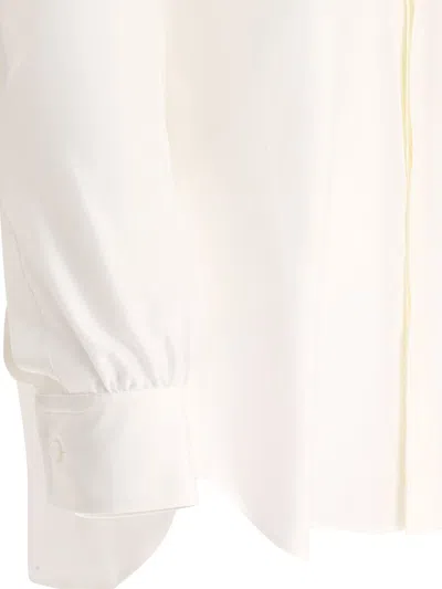 Shop Burberry Silk Shirt In White