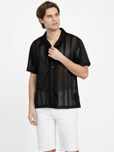 Shop Guess Factory Mersi Crochet Shirt In Black