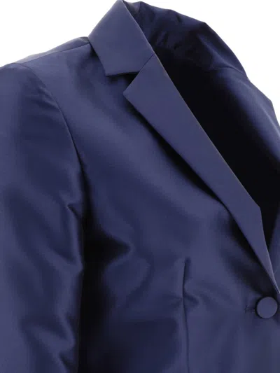 Shop Fit F.it Satin Single-breasted Blazer In Blue