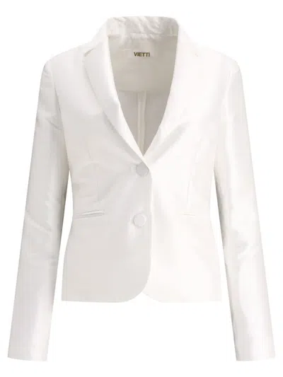 Shop Fit F.it Satin Single-breasted Blazer In White