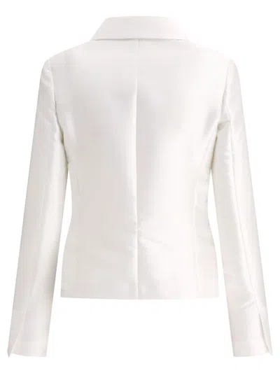 Shop Fit F.it Satin Single-breasted Blazer In White