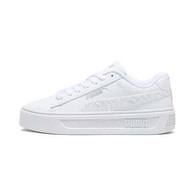 Shop Puma Women's Smash V3 Platform Sneakers In White