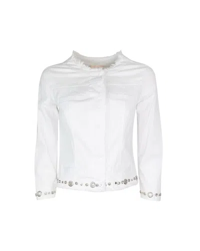 Shop Liu •jo Liu Jo Jacket In Optical White