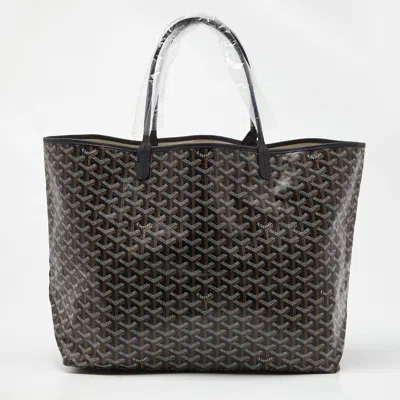 Pre-owned Goyard Ine Coated Canvas And Leather Saint Louis Gm Tote In Black