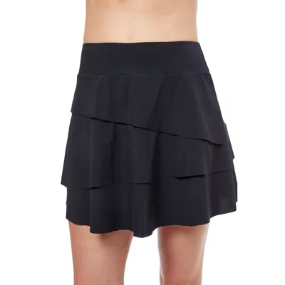 Shop Profile By Gottex Tutti Frutti Layered Pull On Swim Cover Up Skirt In Black