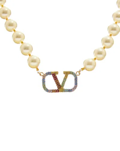 Shop Valentino Necklace In Pink