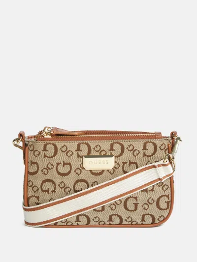 Shop Guess Factory Whitney Crossbody In Brown