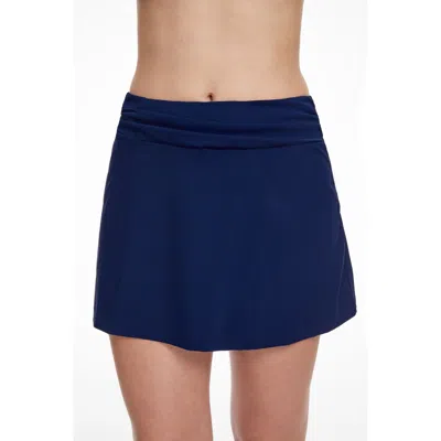 Shop Profile By Gottex Tutti Frutti Pull On Swim Cover Up Skirt In Blue