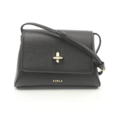 Shop Furla Net Mini Shoulder Bag Leather In Black
