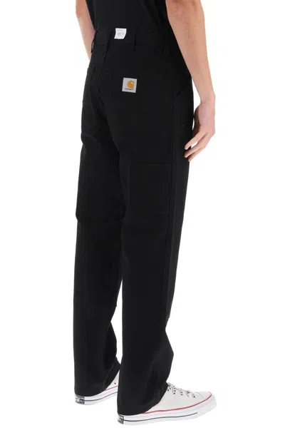 Shop Carhartt Wip Organic Cotton Double Knee Pants In Black