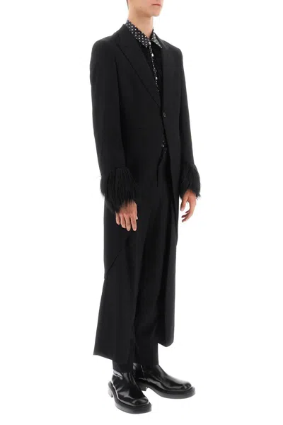 Shop Comme Des Garçons Homme Deux Comme Des Garcons Homme Plus Tailcoat With Eco-fur Inserts In Black