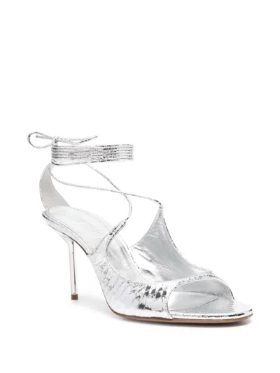 Shop Paris Texas Loulou Lace Up Sandal 70 In Silver