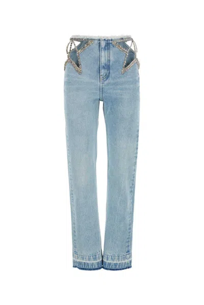 Shop Stella Mccartney Cut-out Low-rise Jeans In Blue