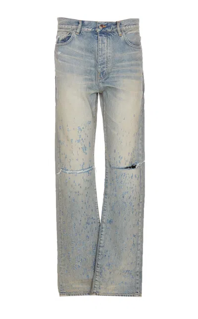 Shop Amiri Shotgun Straight Jeans In Blue