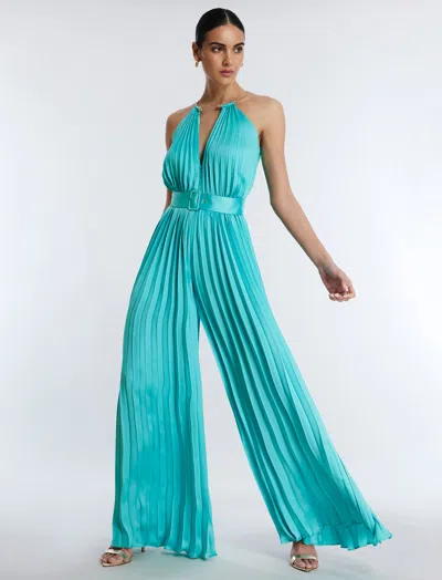 Shop Bcbgmaxazria Libby Wide Leg Belted Jumpsuit In Polynya