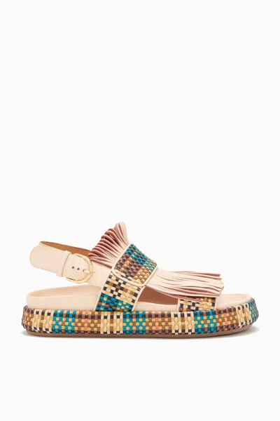 Shop Ulla Johnson Alba Woven Fringe Sport Sandal In Wheat Woven