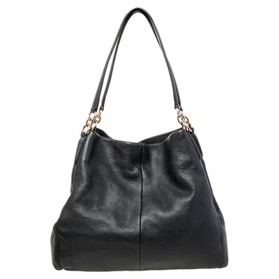 Shop Coach Leather Edie Shoulder Bag In Black