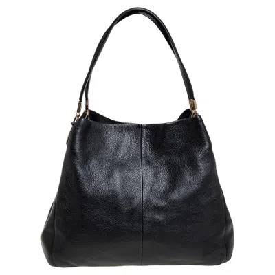 Shop Coach Leather Edie Shoulder Bag In Black