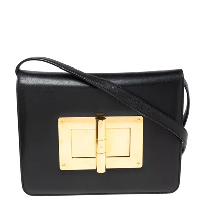Shop Tom Ford Leather Large Natalia Shoulder Bag In Black