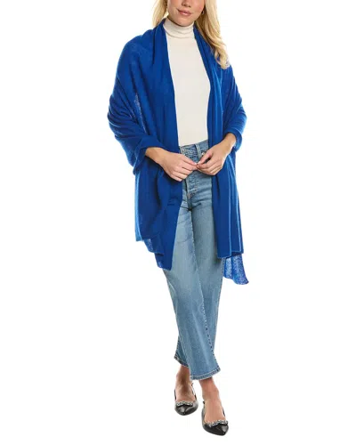 Shop Louisa Perini Feather Weight Cashmere Travel Wrap In Blue