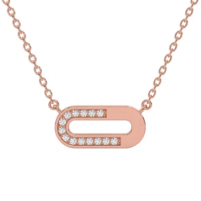 Pompeii3 Diamond Paper Pendant 14k Gold 18" Necklace Lab Grown 1/2" Wide In Multi